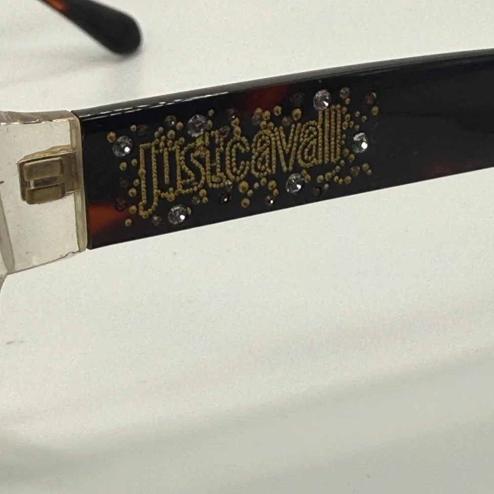 Just Cavalli Eyeglasses Women 54-15-135 Clear‎ Tortoise Rhinestone JC455